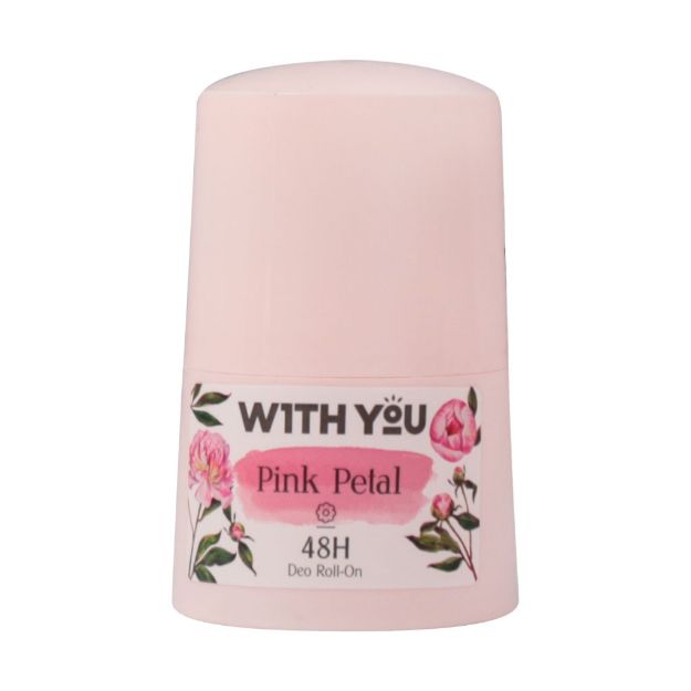 رول ضد تعریق زنانه ویت یو مدل Pink Petal حجم 50 میلی لیتر - With you Deo Roll on Pink Petal 50 ml