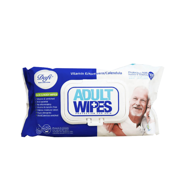 دستمال مرطوب دست، صورت و بدن بزرگسالان دافی 100 عدد - Dafi Face And Body And Hand Wet Wipes For Adults 100 pcs