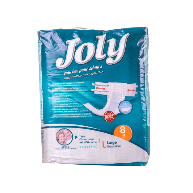 پوشینه چسبی بزرگسال جولی سایز بزرگ 8 عدد - Joly Large Adult Protective Diaper 8Pcs