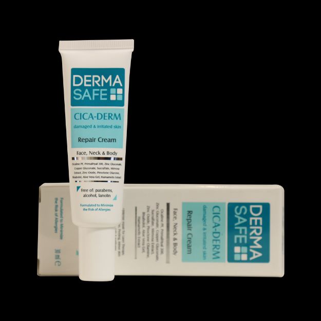 کرم بازسازی کننده پوست درماسیف مناسب پوست های آسیب دیده و تحریک شده ۳۰ میلی لیتر - Derma Safe Cica Derm Repaire For Damaged & Irritated Skin 30 ml