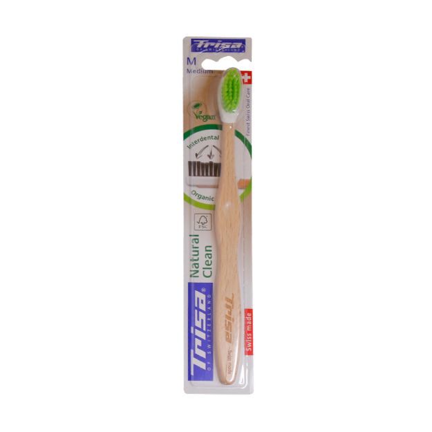 مسواک نچرال کلین تریزا با برس متوسط - Trisa natural clean Toothbrush medium