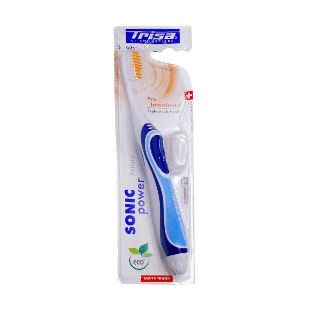 مسواک باطری خور سونیک پاور پرو اینتردنتال تریزا با برس نرم - Trisa Battery Sonic Power Interdental Pro Soft Toothbrush