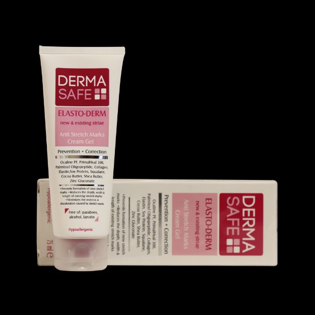 ژل کرم ضد ترک بدن درماسیف ۷۵ میلی لیتر - Derma Safe Elasto Derm Anti Stretch Marks Cream Gel 75 ml