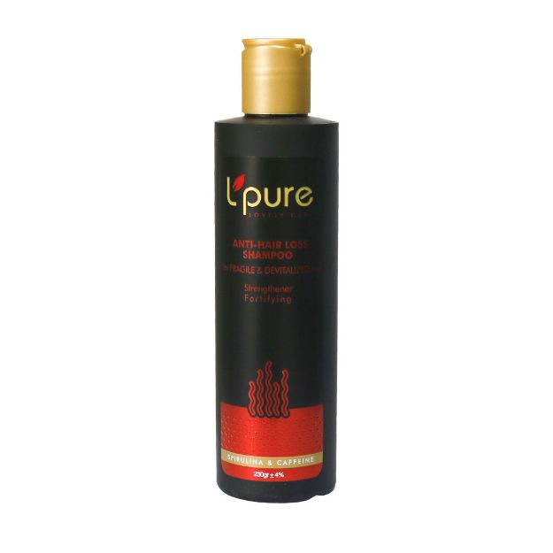 شامپو ضد ریزش مو لپیور مناسب موهای ضعیف و مستعد ریزش 230 گرم - Lpure Coffeine And Spirulina Extract Shampoo 230 g