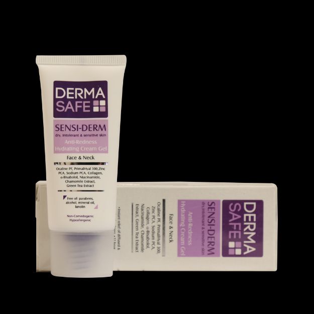 ژل کرم مرطوب کننده درماسیف مناسب پوست های خشک و حساس ۴۰ میلی لیتر - Derma Safe Sensi Derm Anti Redness Cream Gel For Dry, Intolerant & Sensitive Skins 40 ml