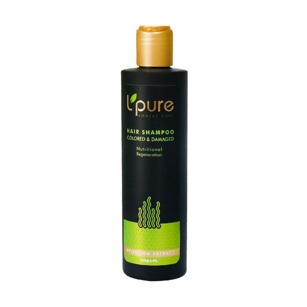 شامپو حاوی گیاه دریایی اسپیرولینا لپیور مناسب موهای آسیب دیده و رنگ شده 230 گرم - Lpure Hair Shampoo For Colored And Damaged Hair 230 g