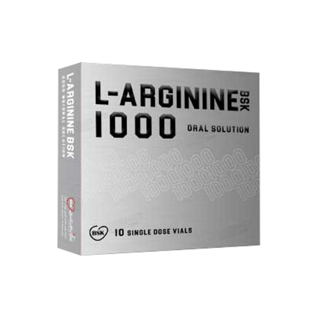 ویال ال آرژنین 1000 میلی گرم بی اس کی 10 عدد - BSK L Arginine 1000 mg Vials 10 Pcs