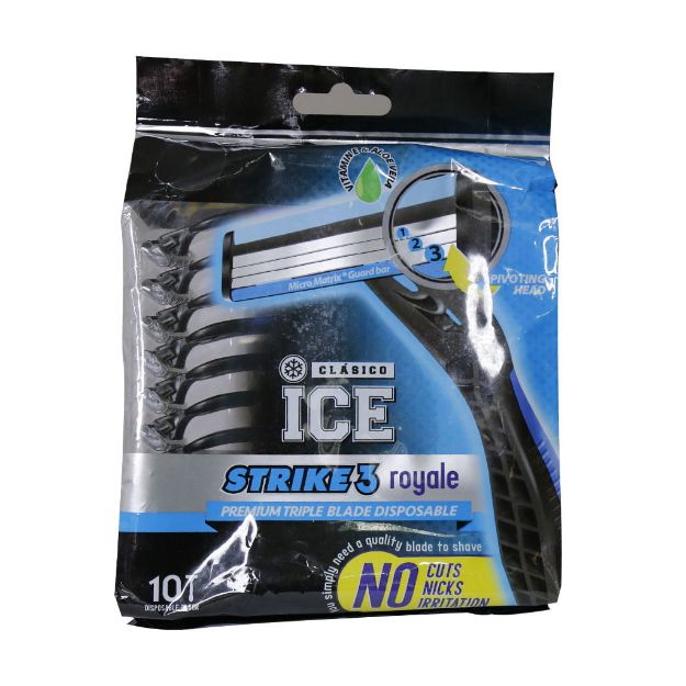 خودتراش مردانه آیس مدل Strike 3 Royale بسته 10 عددی - Ice Strike 3 Royale Men’s Razors 10 pack