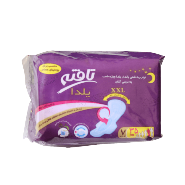 نوار بهداشتی بالدار یلدا ویژه شب تافته سایز بسیار بزرگ 7 عددی - Tafteh Overnight Yalda Sanitary Napkins XXL