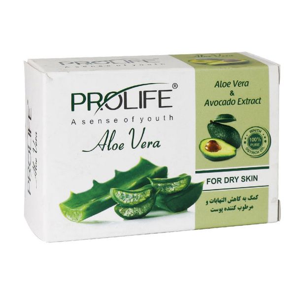 صابون گیاهی آلوئه ورا و آووکادو پرولایف 100 گرم - Prolife Aloe Vera and Avocado Extract Soap 100 gr