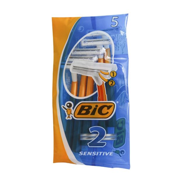 خودتراش بیک مدل Sensitive 2 بسته 5 عددی - Bic Sensitive 2 Razors 5 pack