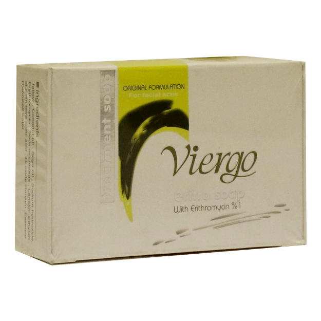 صابون اریترو ویرگو 100 گرم - Viergo Eritro Soap With Erythromycin 1% 100 g