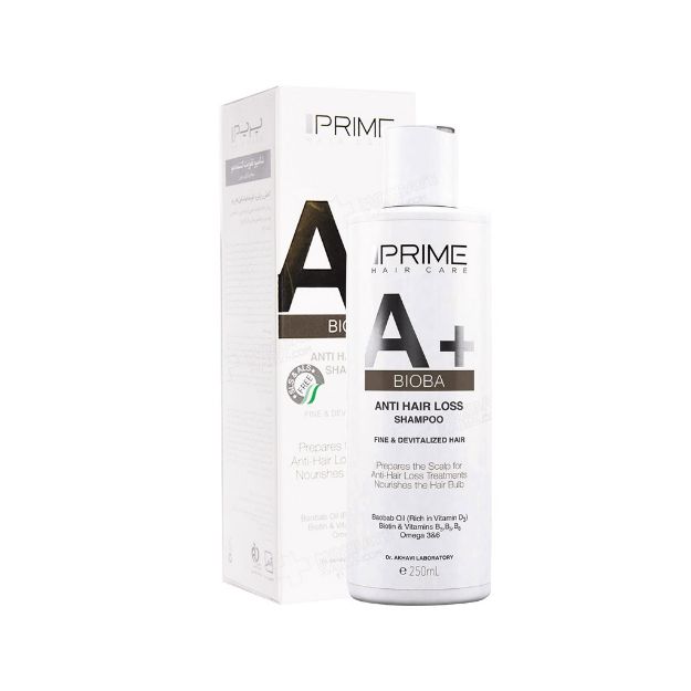 شامپو تقویت کننده و ضد ریزش +A پریم 250 میلی لیتر - Prime A+ Bioba Anti Hair Loss Shampoo 250 ml