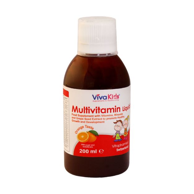 شربت مولتی ویتامین ویواکیدز 200 میلی لیتر - Viva Kids Multivitamin Liquid 200 ml