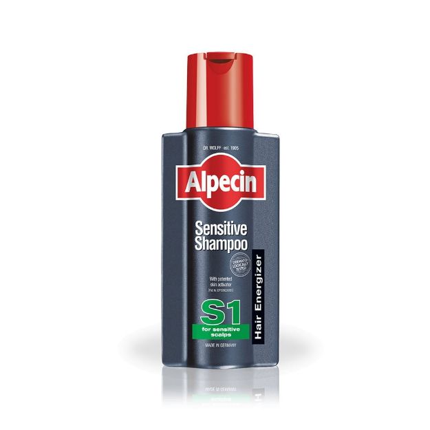 شامپو سنسیتیو S1 آلپسین مناسب موهای حساس، شکننده و رنگ شده ۲۵۰ میلی لیتر - Alpecin Sensitive Shampoo S1 For Seneitive Scalps 250 ml