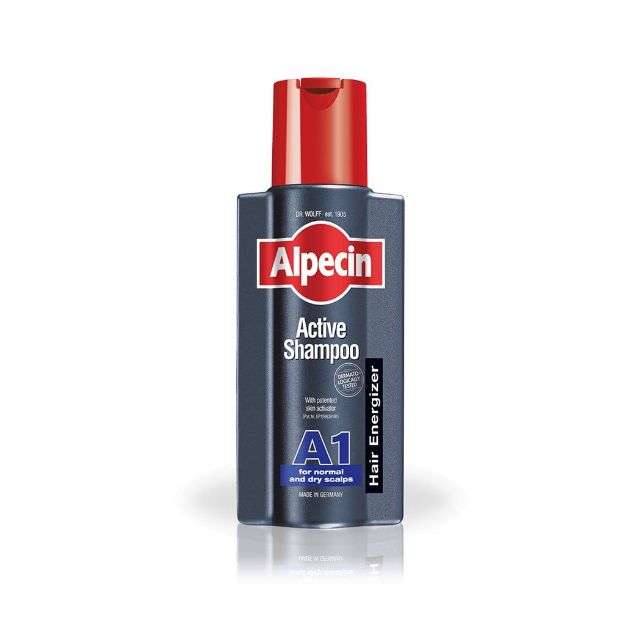 شامپو اکتیو A1 آلپسین مناسب موهای خشک و معمولی ۲۵۰ میلی لیتر - Alpecin Active Shampoo A1 For Normal & Dry Scalp 250 ml