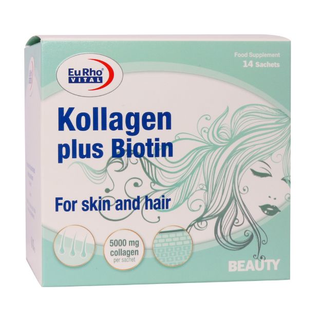 ساشه کلاژن پلاس بیوتین یوروویتال 14 عدد - Eurhovital Kollagen Plus Biotin 14 Sachets