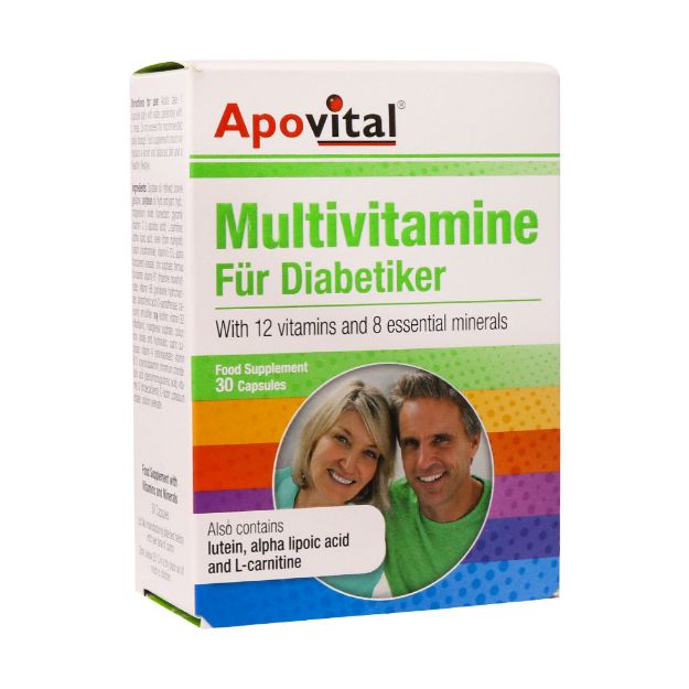 کپسول مولتی ویتامین افراد دیابتی آپوویتال 30 عدد - Apovital Multivitamine For Diabetics 30 Caps