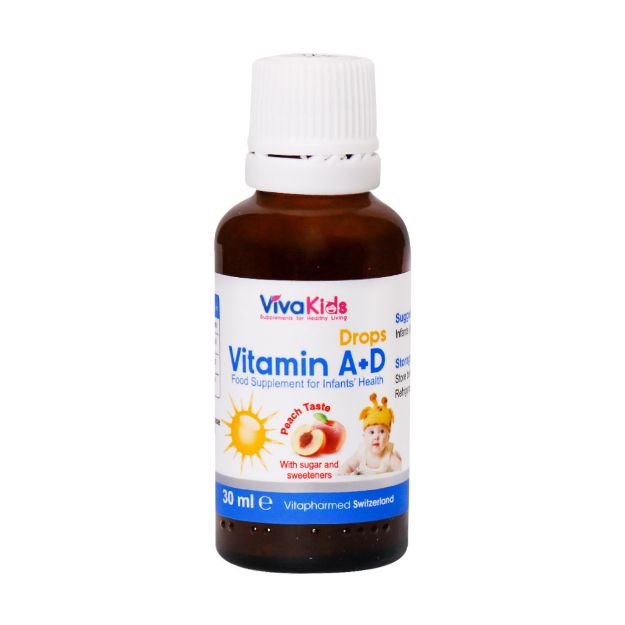 قطره ویتامین آ+د ویواکیدز 30 میلی لیتر - Viva Kids Vitamin A+D Drops 30 ml