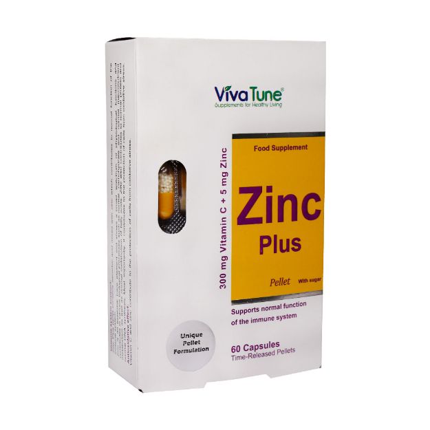 کپسول زینک پلاس ویواتیون با فرمولاسیون آهسته رهش 60 عدد - Viva Tune Zinc plus Time Released Pellet 60 Caps