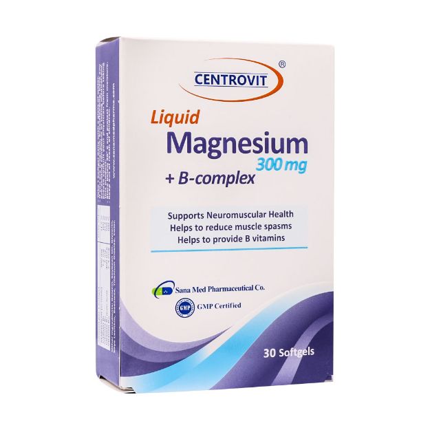 سافت ژل لیکوئید منیزیم 300 میلی گرم و ب کمپلکس سنتروویت 30 عدد - Centrovit Liquid Magnesium 300 mg And B Complex 30Softgels