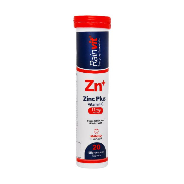 قرص جوشان زینک پلاس ویتامین C رین ویت 20 عدد - Rainvit Zinc Plus Vitamin C 20 Effervesvent Tablets