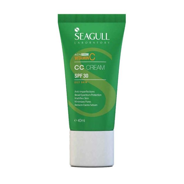 کرم ضد آفتاب آکنه پرو رنگی سی گل مدل cc حجم 40 میلی لیتر - Seagull ACN Pro CC Cream For Oily Skin 40 ml