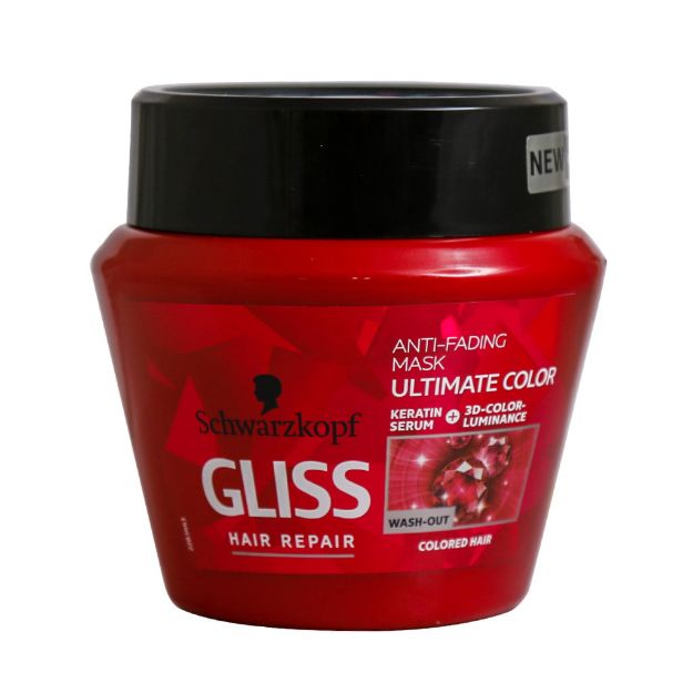 ماسک ترمیم کننده و تثبیت کننده رنگ مو گلیس مناسب موهای رنگ شده 300 میلی‌لیتر - Gliss Hair Repair Ultimate Color 3D Hair Mask 300ml