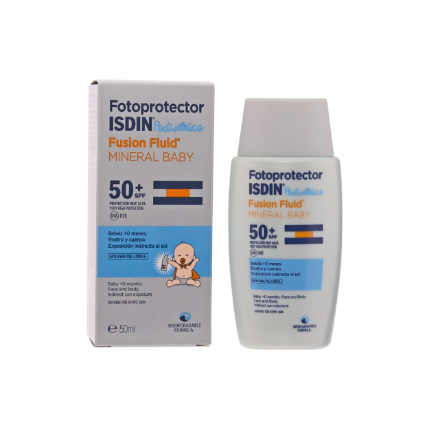 فلوئید ضد آفتاب مینرال کودک ⁺SPF50 ایزدین ۵۰ میلی لیتر - Isdin Fotoprotector Fusion Fluid Mineral Baby SPF50 ⁺50 ml