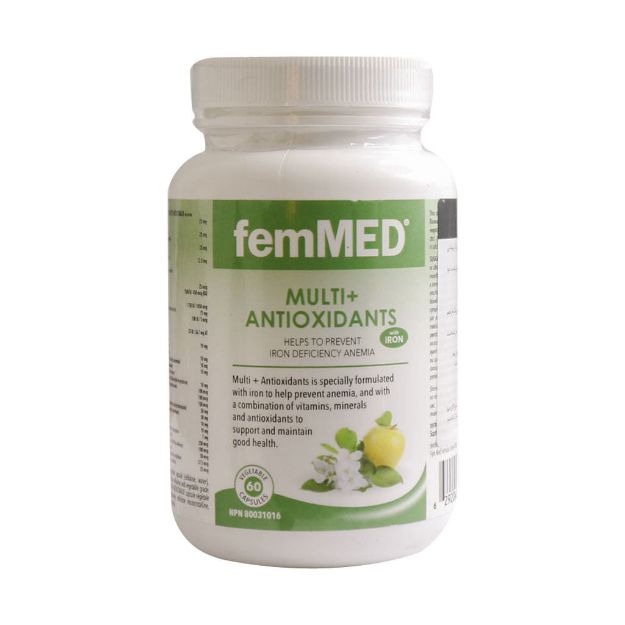 کپسول مولتی ویتامین و آنتی اکسیدان به همراه آهن فم مد 60 عدد - femMED Multi + Antioxidants With Iron 60 caps