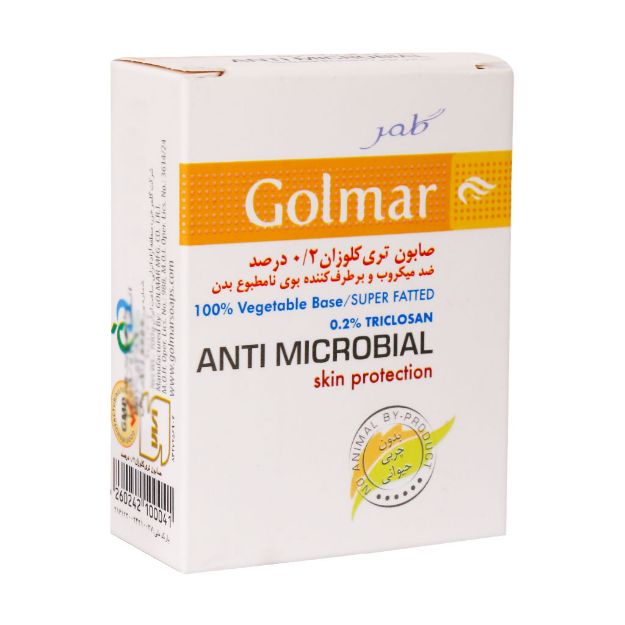 صابون گیاهی آنتی باکتریال ملایم 2 درصد گلمر ۱00 گرم - Golmar Irgasan 0.2% Anti Bacterial Soap 100 g