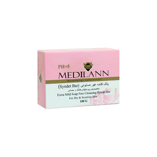 پن مخصوص پوست های خشک و حساس مدیلن ۱۰۰ گرم - Medilann Cleansing Syndet Bar For Dry & Sensitive Skin 100 gr