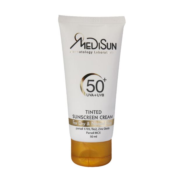 کرم ضد آفتاب رنگی SPF50 مدیسان مناسب پوست معمولی و خشک ۵۰ میلی لیتر - Medisun Tinted Sunscreen Cream SPF50 50 ml