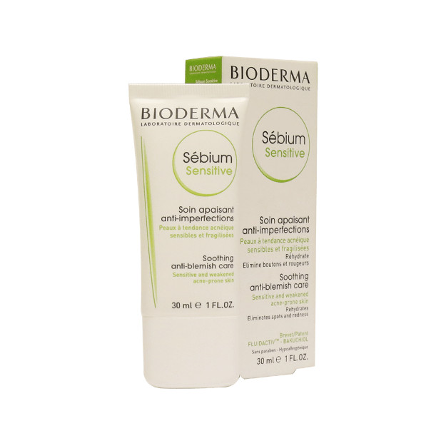 کرم ضدآکنه و ضد التهاب سبیوم سنستیو بایودرما مناسب پوست چرب ۳۰ میلی لیتر - Bioderma Sebium Sensitive Cream for Oily Skins 30 ml