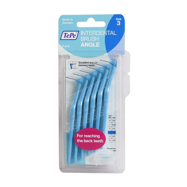 مسواک بین دندانی دسته دار سایز 3 تپه 6 عدد - Tepe Size 3 Angle Interdental Brushes 6 Brushes