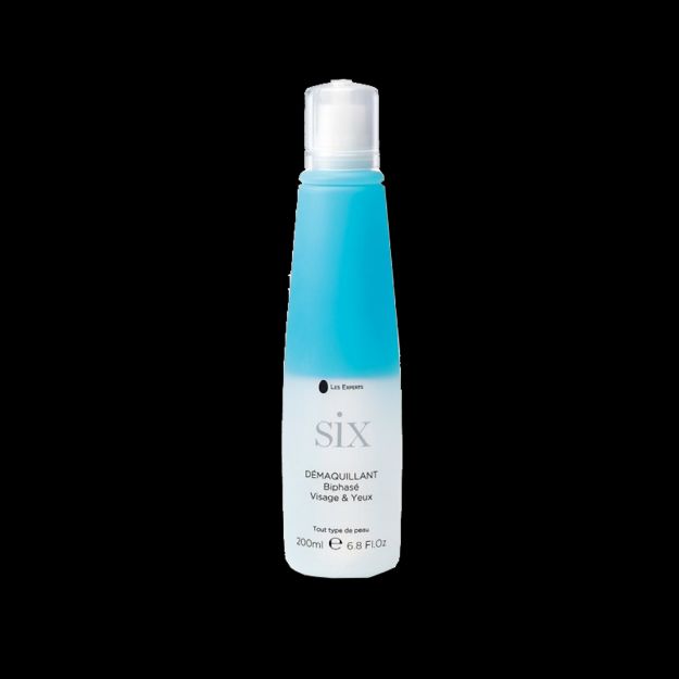 محلول پاک کننده آرایش چشم دوفاز سیکس ۲۰۰ میلی لیتر - Six Biphasic Make-Up Remover Face & Eyes 200 ml