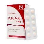 قرص فولیک اسید 5 میلی گرم سجاد دارو شرق 100 عدد - Sajad Daru Shargh Folic Acid 5 mg 100 Tablets