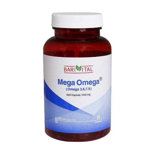 سافت ژل مگا امگا 1000 میلی گرم 9 7 6 3 باریویتال - Barivital 3 6 7 9 Mega Omega1000 mg Soft Capsules