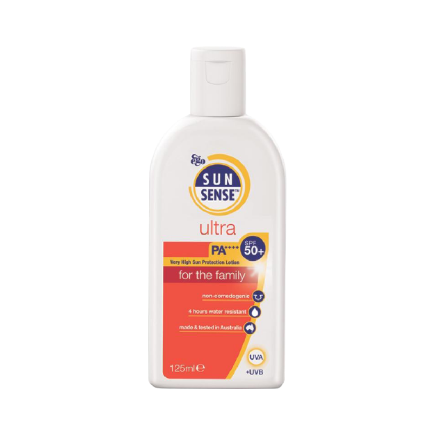 لوسیون ضد آفتاب سان سنس اولترا میلک ⁺SPF50 ایگو ۱۲۵ میلی لیتر - Ego Sunsense Ultra Milk SPF50⁺ lotion 125 ml