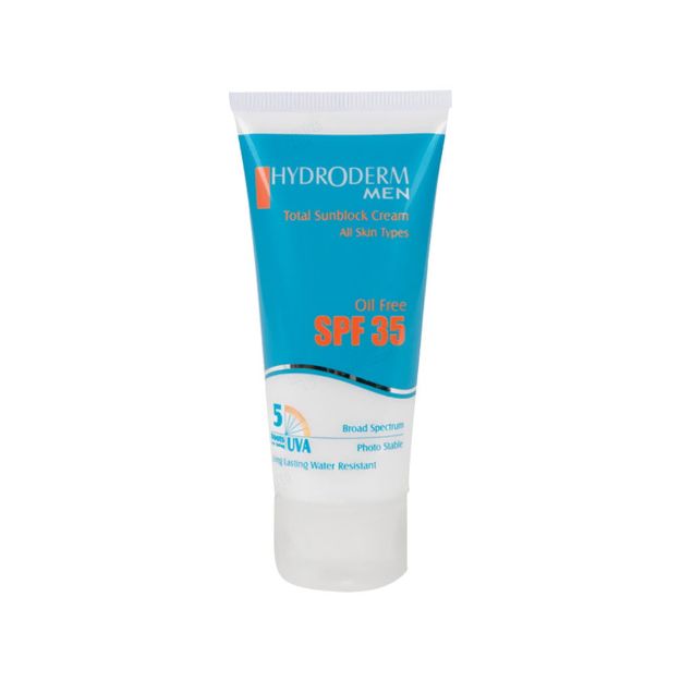 کرم ضد آفتاب آقایان هیدرودرم SPF35 حجم ۵۰ میلی لیتر - Hydroderm Total Sunblock Cream SPF35 For Men 50 ml