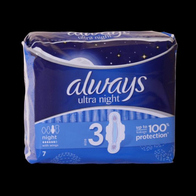 نوار بهداشتی سایز بزرگ آلویز مخصوص شب مدل اولترا نایت ۷ عددی - Always Ultra Night Sanitary Pad 7 Pcs