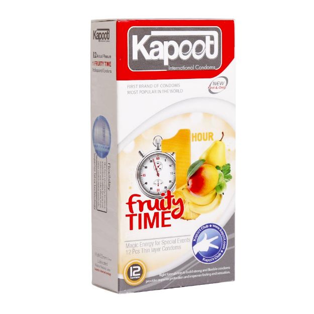 کاندوم تاخیری کاپوت مدل Fruity Time 1Hour تعداد 12 عدد - Kapoot Fruity Time 1 Hour Condoms 12 PSC