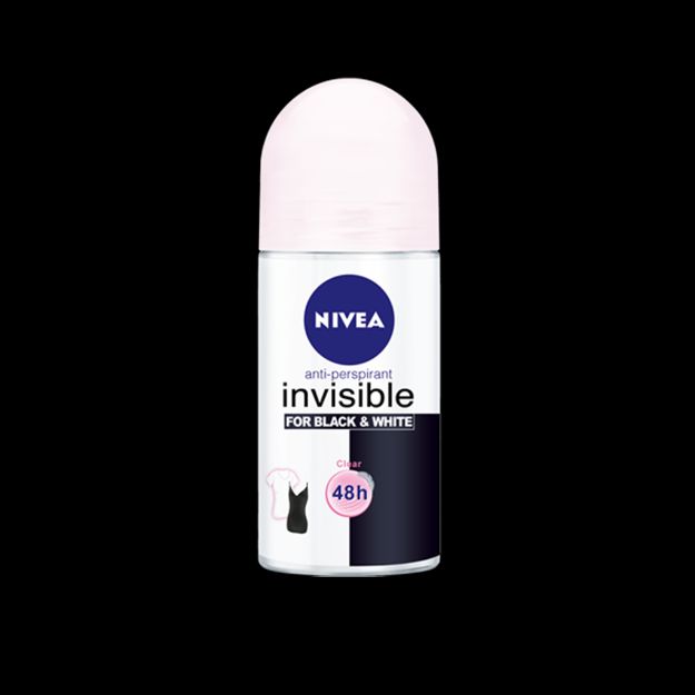 رول ضد تعریق نیوآ مدل اینویزیبل بلک اند وایت مخصوص بانوان ۵۰ میلی لیتر - Nivea Invisible Black And White Roll-On Deodorant For Women 50 ml