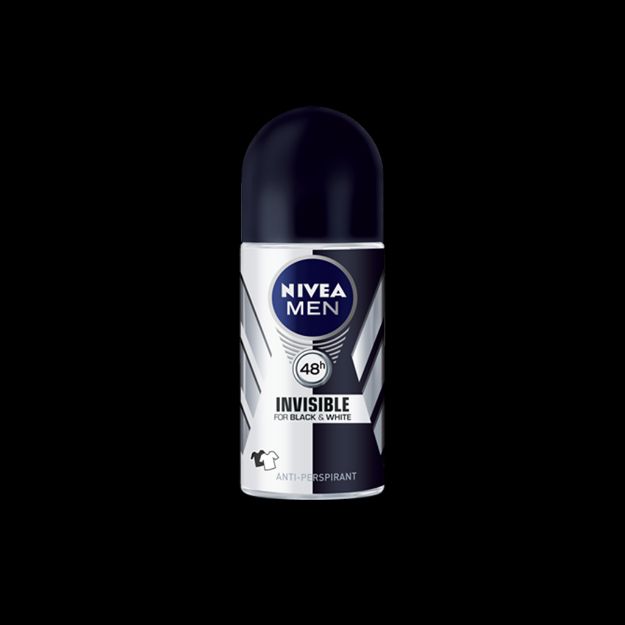 رول ضد تعریق نیوآ مدل اینویزیبل بلک اند وایت مخصوص آقایان ۵۰ میلی لیتر - Nivea Invisible Black And White Roll-On Deodorant For Men 50 ml