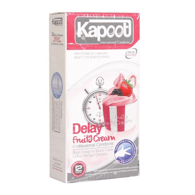 کاندوم تاخیری کاپوت مدل Delay Fruity Cream تعداد 12 عدد - Kapoot Delay Fruity Cream Condoms 12 pcs