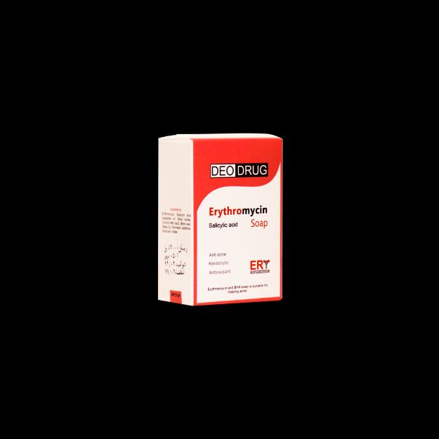 صابون اریترومایسین دئودراگ مناسب پوست های چرب و آکنه ای ۹۰ گرم - Deo Drug Erythromycin Soap 90 g