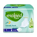 نوار بهداشتی خیلی بزرگ مولپد اولترا با عصاره آلوئه ورا ویژه شب 7 عدد - Molped Ultra With Aloe Vera Night Use Size XLarge 7 Pads