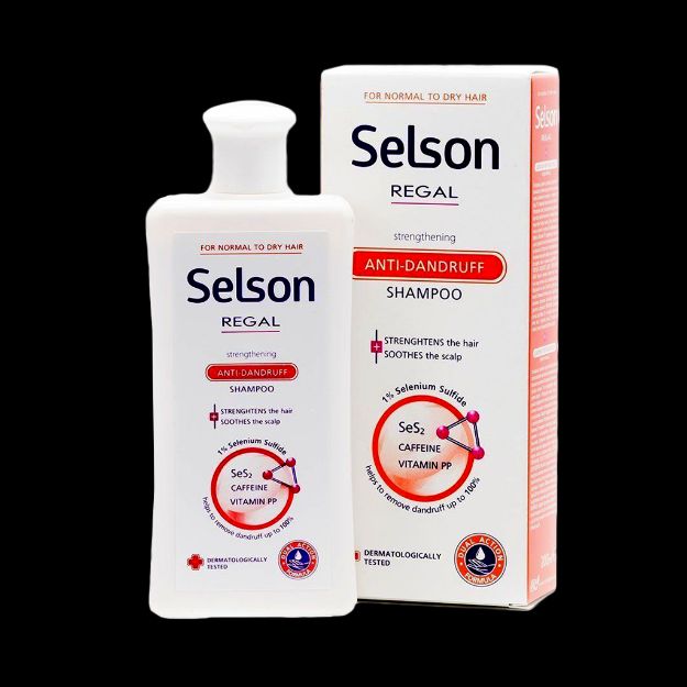 شامپو ضد شوره و تقویت کننده سلسون رگال مناسب موهای خشک و معمولی ۲۰۰ میلی لیتر - Regal Selson Anti Dandruff and strengthening Shampoo 200 ml