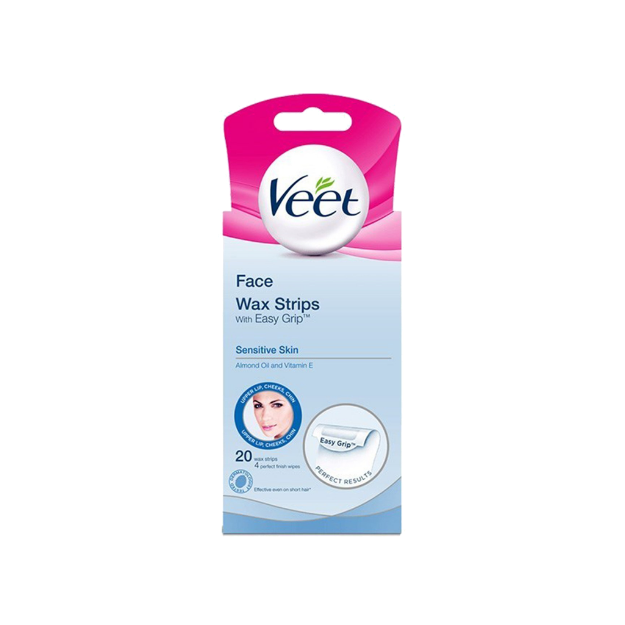 نوار موبر صورت پوست های حساس ویت ۲۴ عددی - Veet Face Wax Strips For Sensitive Skins With Vitamin E 24 Pcs.