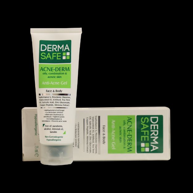 ژل آنتی آکنه درماسیف مناسب پوست های چرب، مختلط و دارای آکنه ۷۵ میلی لیتر - Derma Safe Acne Derm Anti Acne Gel For Oily, Combination & Acneic Skin 75 ml